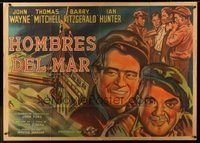 6f110 LONG VOYAGE HOME Argentinean 43x58 '40 John Ford, different art of John Wayne & Mitchell!