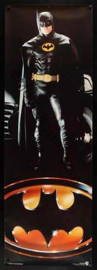 6f103 BATMAN English door-panel '89 cool image of Michael Keaton, directed by Tim Burton!
