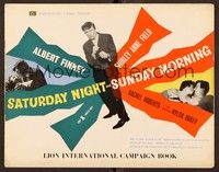 6f196 SATURDAY NIGHT & SUNDAY MORNING English pressbook '61 Albert Finney & Shirley Anne Field!