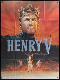 6f161 HENRY V French 1p '89 Malinowski art of star & director Kenneth Branagh!