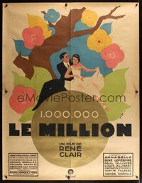 6f001 LE MILLION French 1p '31 Rene Clair's masterpiece, wonderful colorful art of lovers by JAM!