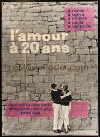 6f164 LOVE AT TWENTY style A French 1p '62 Truffaut, Wajda, Ophuls, Rossellini, Rodrigue art!