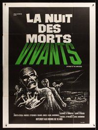 6f168 NIGHT OF THE LIVING DEAD French 1p R80s George Romero zombie classic, different Xarrie art!
