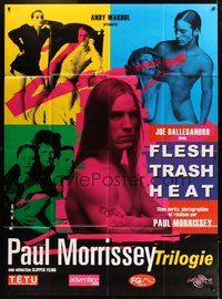 6f173 PAUL MORRISSEY TRILOGY French 1p '02 Joe Dallesandro in Andy Warhol's Flesh, Trash, and Heat