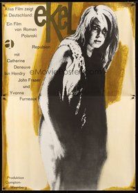 6f092 REPULSION German 2p '65 Roman Polanski, wild image of haggard Catherine Deneuve!