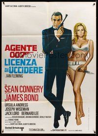 6f129 DR. NO Italian 1p R71 art of Sean Connery as James Bond with sexy Ursula Andress in bikini!