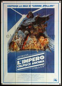 6f130 EMPIRE STRIKES BACK Italian 1p '80 George Lucas sci-fi classic, cool artwork by Tom Jung!