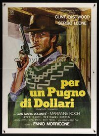 6f133 FISTFUL OF DOLLARS Italian 1p R76 Leone's Per un Pugno di Dollari, art of Clint Eastwood!
