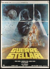 6f121 STAR WARS Italian 2p R80s George Lucas classic sci-fi epic, great art by Tom Jung!