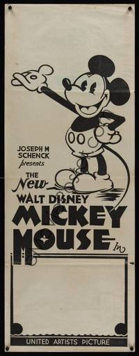 6g040 NEW WALT DISNEY MICKEY MOUSE Aust daybill '32 great cartoon artwork of Mickey!
