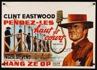 6g172 HANG 'EM HIGH Belgian R70s close-up art of cowboy Clint Eastwood & gallows!