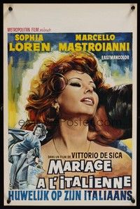 6g181 MARRIAGE ITALIAN STYLE Belgian '64 de Sica's Matrimonio all'Italiana, art of Sophia Loren!