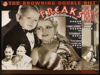 6g147 FREAKS/DEVIL DOLL British quad '02 cool Tod Browning double-bill, great images!