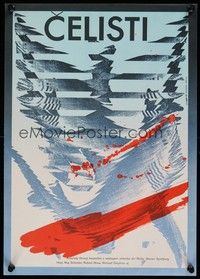 6g072 JAWS Czech 11x16 R87 Steven Spielberg classic, bizarre totally different art by Ziegler!