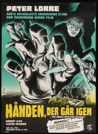 6g208 BEAST WITH FIVE FINGERS Danish R60s Peter Lorre, different hand horror artwork by Wenzel!