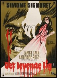 6g220 GAMES Danish '67 Katharine Ross, wild Stevenov horror art of man with bleeding eyes!