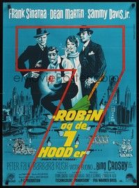6g239 ROBIN & THE 7 HOODS Danish '65 Wenzel art of Frank Sinatra, Dean Martin, Sammy Davis Jr.!
