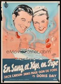 6g241 ROMANCE ON THE HIGH SEAS Danish '50 1st Doris Day, Jack Carson, Don DeFore, Munch art!