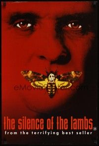 6g051 SILENCE OF THE LAMBS teaser English double crown '91 Anthony Hopkins with moth over mouth!