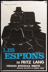 6g109 SPIES French 31x47 R70s Fritz Lang, Rudolf Klein-Rogge, cool spy artwork by Gaborit!