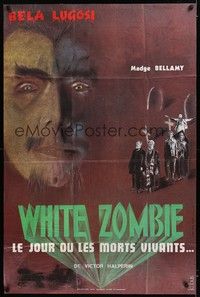 6g111 WHITE ZOMBIE French 31x47 R76 cool horror artwork of Bela Lugosi by Buis!