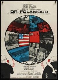 6g116 DR. STRANGELOVE French 23x32 '64 Stanley Kubrick classic, Sellers, Tomi Ungerer art!