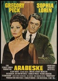 6g323 ARABESQUE German '66 cool close-ups of Gregory Peck & sexy Sophia Loren!