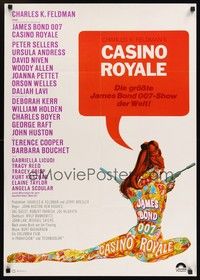 6g330 CASINO ROYALE German R70s all-star James Bond spy spoof, sexy psychedelic art by McGinnis!