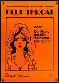 6g333 DEEP THROAT German '72 Linda Lovelace classic, cool artwork!