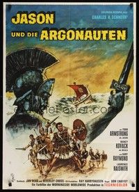 6g345 JASON & THE ARGONAUTS German '63 special fx by Ray Harryhausen, different art of colossus!
