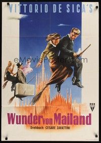 6g349 MIRACLE IN MILAN German '51 Vittorio De Sica's Miracolo a Milano, art of flying broomsticks!