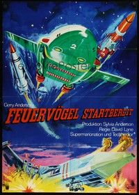 6g368 THUNDERBIRDS ARE GO German '71 marionette puppets, really cool sci-fi action art!