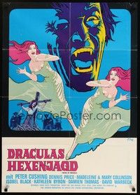 6g370 TWINS OF EVIL German '72 Twins of Dracula, sexy twins & Peter Cushing as Dracula by Dill!