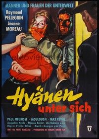 6g372 UNTIL THE LAST ONE German '58 artwork of sexy woman being kidnapped by rough men!