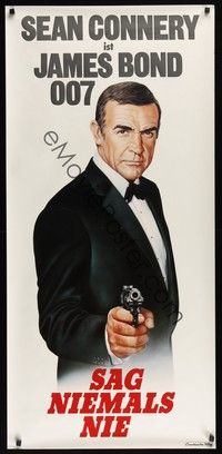 6g319 NEVER SAY NEVER AGAIN German 22x47 '83 cool art of Sean Connery as James Bond 007!