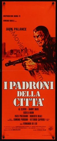 6g301 MISTER SCARFACE Italian locandina '76 I Padroni Della Citta, different art of Jack Palance!