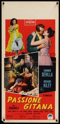 6g308 SPANISH AFFAIR Italian locandina '57 Richard Kiley kissing Carmen Sevilla, Don Siegel!