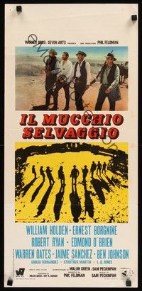6g317 WILD BUNCH Italian locandina '69 Peckinpah cowboy classic, William Holden & Ernest Borgnine!