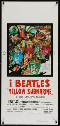 6g318 YELLOW SUBMARINE Italian locandina R80s different art of Beatles John, Paul, Ringo & George!