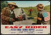6g262 EASY RIDER Italian/Eng photobusta '69 Peter Fonda, Dennis Hopper motorcycle biker classic!