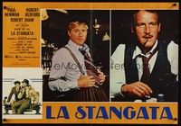 6g266 STING Italian photobusta '74 great close-ups of con men Paul Newman & Robert Redford!