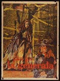 6g001 LA GENERALA Mexican poster '71 two cool artwork images of Maria Felix by Cacho!