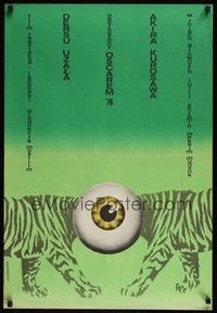 6g086 DERSU UZALA Polish 23x33 '76 Akira Kurosawa, very strange artwork by Jankowska!