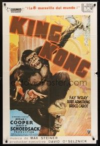 6g017 KING KONG Spanish R82 Fay Wray, Robert Armstrong, great art of giant ape on building!