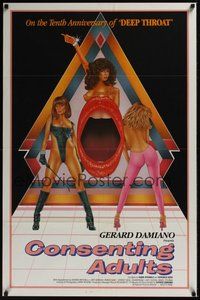 6h099 CONSENTING ADULTS 1sh '82 Gerard Damiano, the tenth anniversary of Deep Throat!