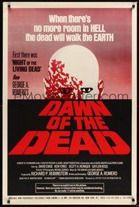 6h114 DAWN OF THE DEAD rare advance 1sh '79 George Romero, there's no more room in HELL for the dead