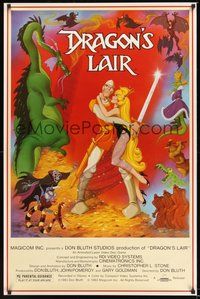6h133 DRAGON'S LAIR video game 1sh '83 Dragon's Lair, cool Don Bluth animated fantasy game!
