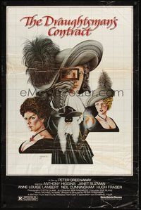 6h134 DRAUGHTSMAN'S CONTRACT 1sh '83 Peter Greenaway, cool artwork of cast by Sparacio!