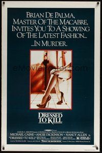 6h135 DRESSED TO KILL 1sh '80 Brian De Palma shows you the latest fashion in murder, sexy legs!