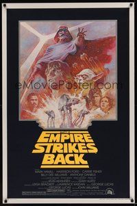 6h148 EMPIRE STRIKES BACK 1sh R81 George Lucas sci-fi classic, cool artwork by Tom Jung!